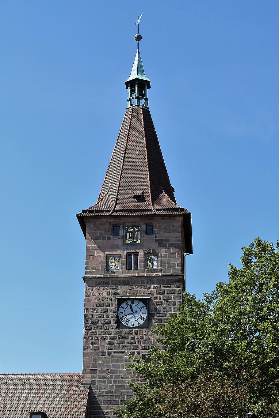tower, city wall tower, nuremberg, clock, historic center, architecture HD wallpaper