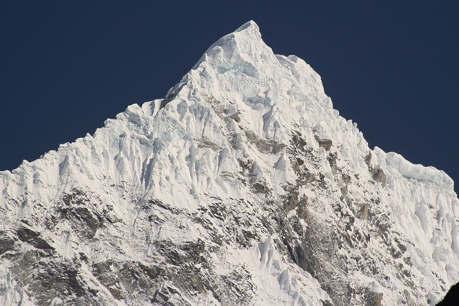 nepal, langtang, trekking, mountain, sky, low angle view, beauty in nature, HD wallpaper