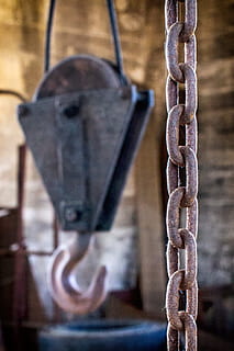 spremberg, germany, hook, lost places, chain, orange, German Democratic Republic HD wallpaper