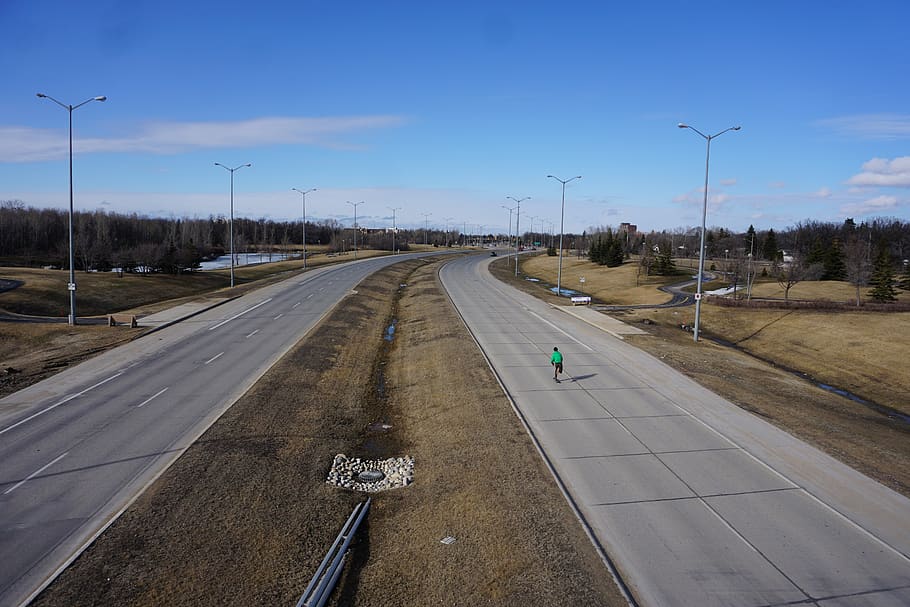 canada, winnipeg, road, transportation, sky, direction, the way forward HD wallpaper