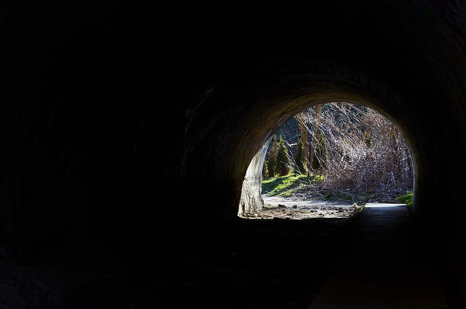 tunnel, nature, cave, light, building, dalk, end, crypt, bunker HD wallpaper