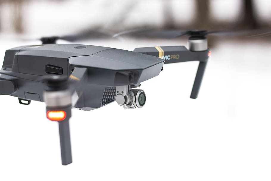 black drone, technology, no people, close-up, focus on foreground HD wallpaper