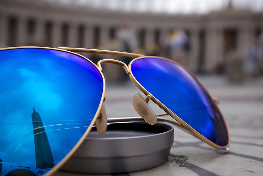 sunglasses, blue, reflection, objects, architecture, building exterior HD wallpaper