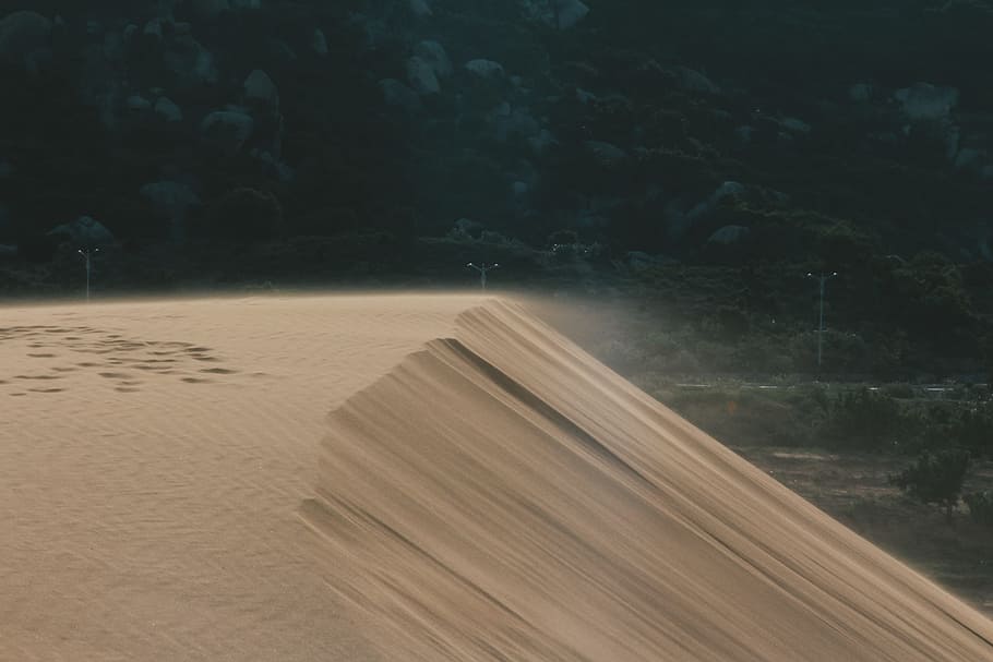 Sand Near Electric Post, daylight, dust, electric posts, landscape HD wallpaper