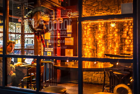 glass panel with frame inside restaurant, cafe, window, shop HD wallpaper