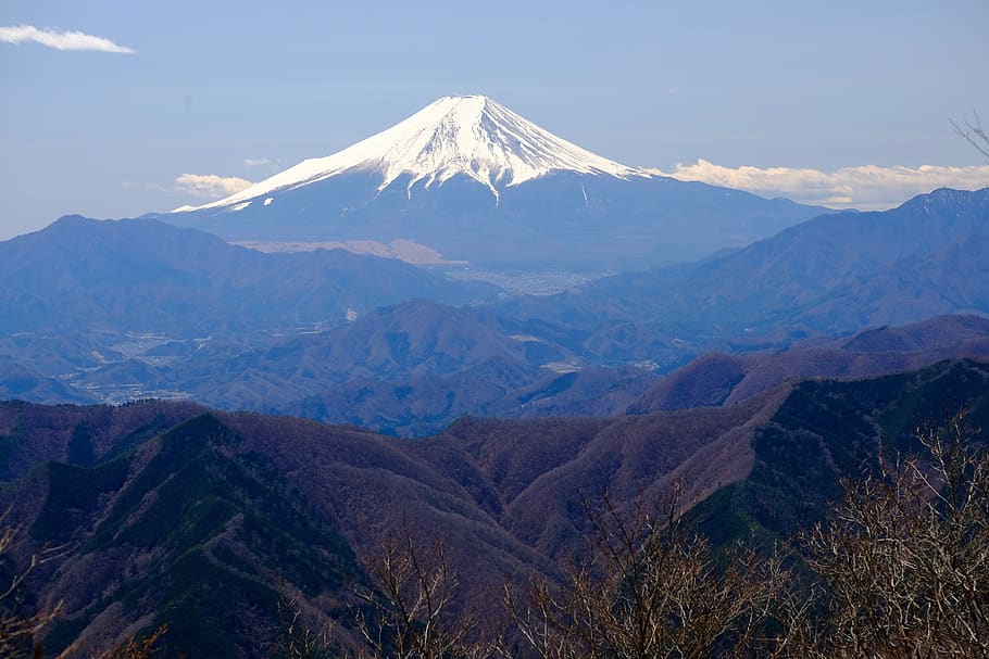 mountain, japan, fuji, peak, mountain range, scenics - nature