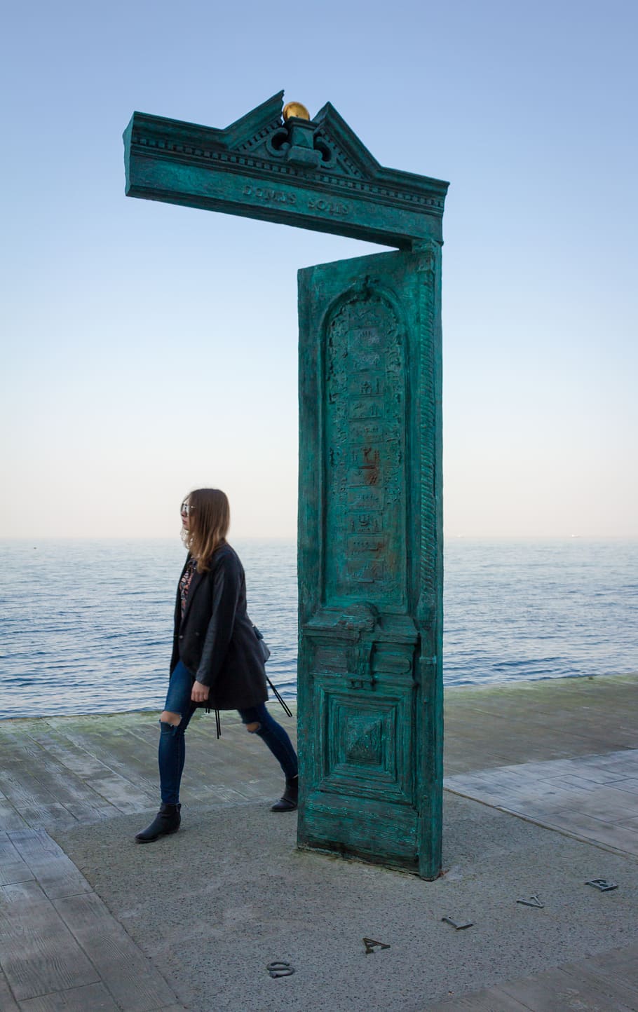 ukraine, odesa, door, blue, ocean, sea, adventure, spring, girl, HD wallpaper