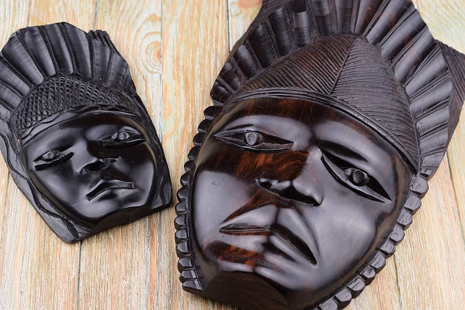 african, head, face, black, male, wood, hand labor, mask, disguise HD wallpaper