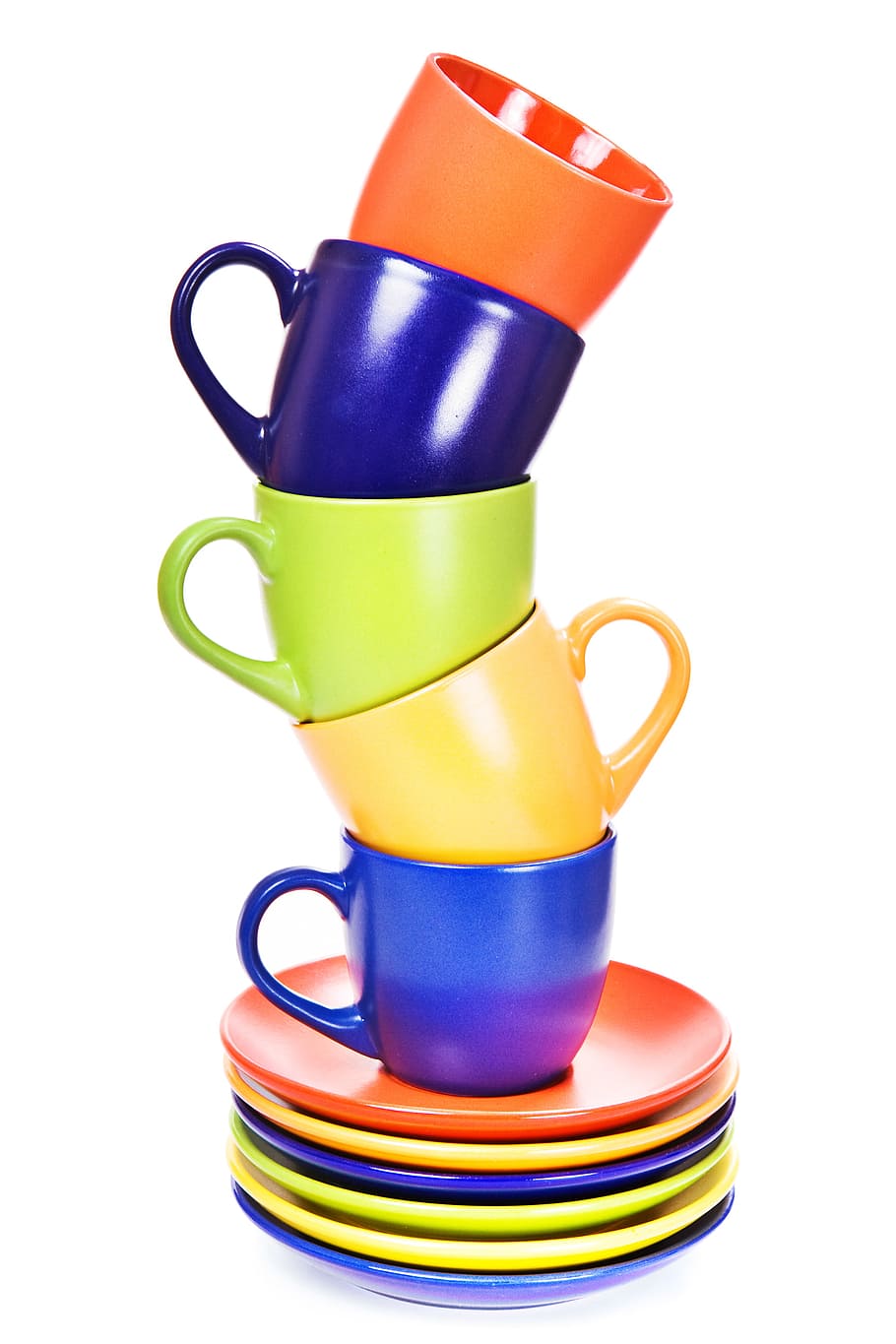 white, isolated, cup, saucer, empty, food, colorful, object HD wallpaper