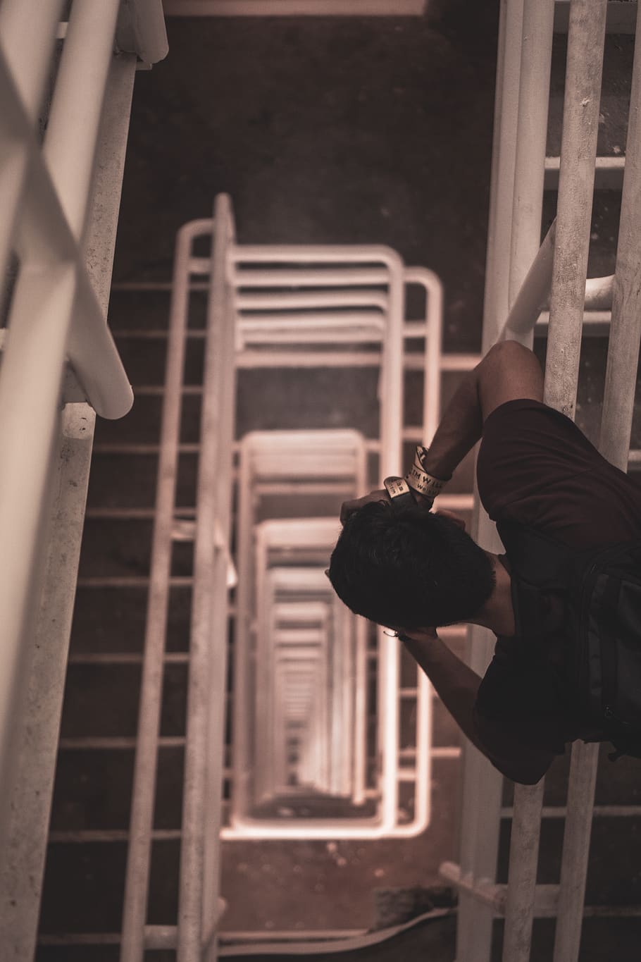 man on staircase, person, human, people, united states, atlanta HD wallpaper