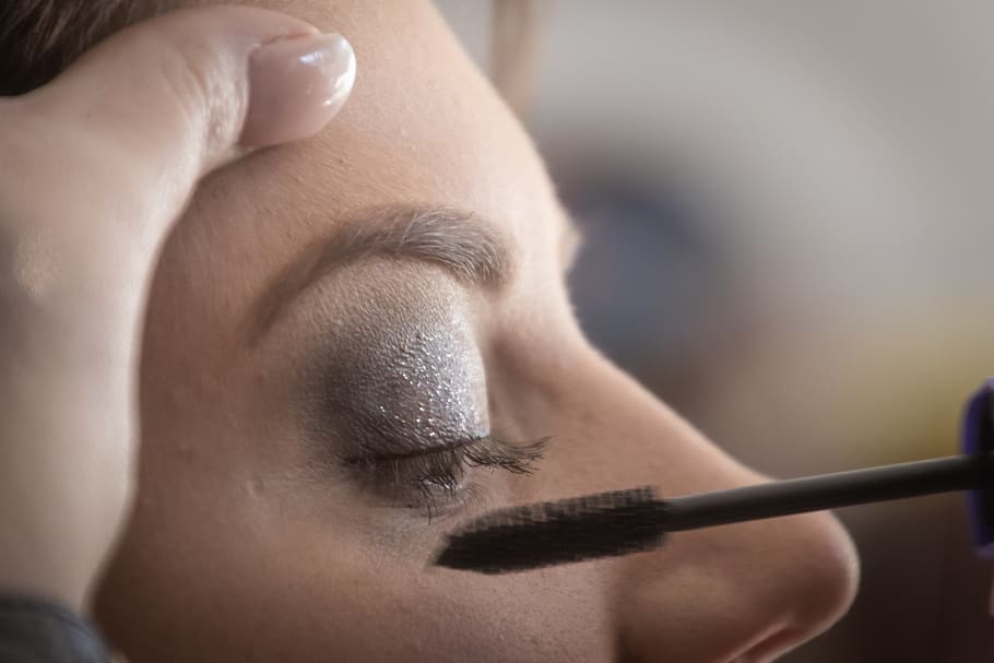Person Putting Mascara On Woman, close-up, eye, eye makeup, eyelid HD wallpaper
