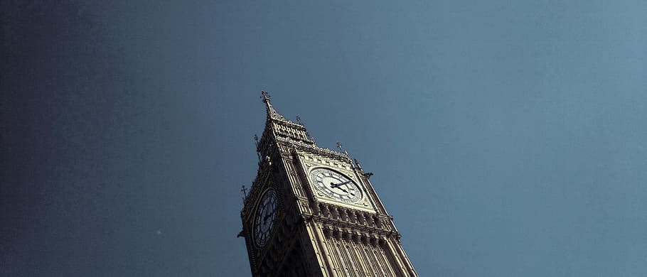big ben, london, side -view, uk, gb, great britain, blue sky, HD wallpaper