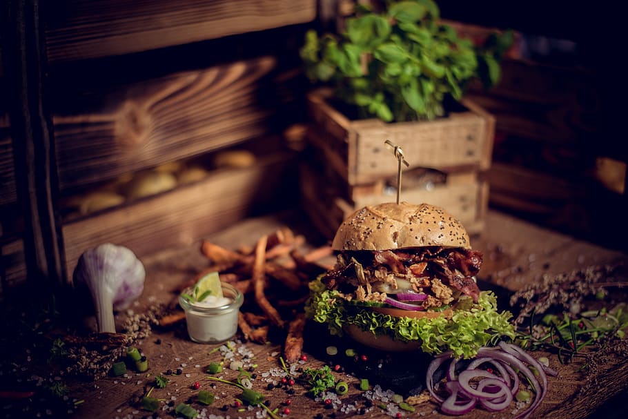 hamburger, cheeseburger, grill, fast food, food and drink, vegetable HD wallpaper