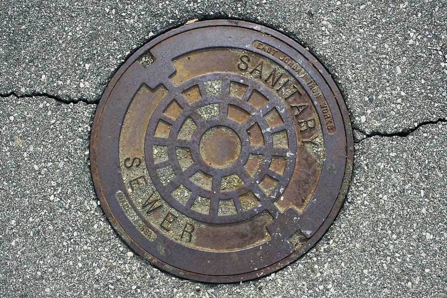 manhole, manhole cover, road, metal, drainage, lid, ground, HD wallpaper