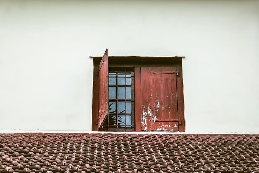 brown wooden window, architecture, built structure, building exterior HD wallpaper