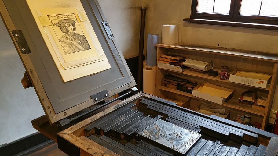 printing press, dürer, nuremberg, middle ages, albrecht dürer, HD wallpaper