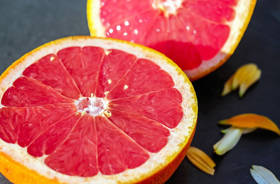 Slice Grapefruit, bright, citrus, close-up, eat, exotic, food, HD wallpaper