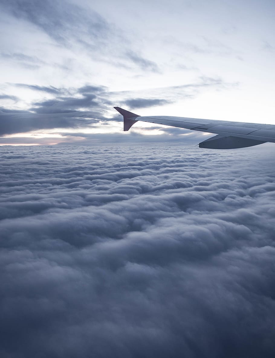 spain, barcelona, plane, light, sky, dream, travel, clouds HD wallpaper