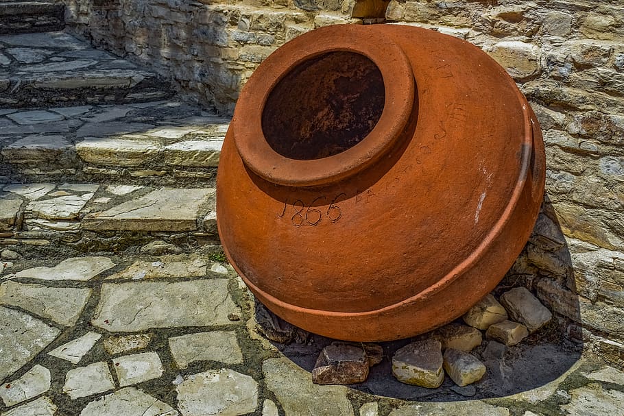 cyprus, lefkara, jar, red, container, traditional, pottery HD wallpaper