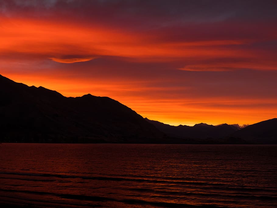 Body of Water, backlit, beach, beautiful, clouds, dawn, evening HD wallpaper