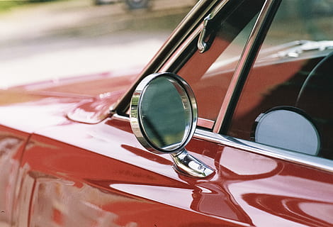 chrome car side mirror in tilt shift lens photography, window HD wallpaper