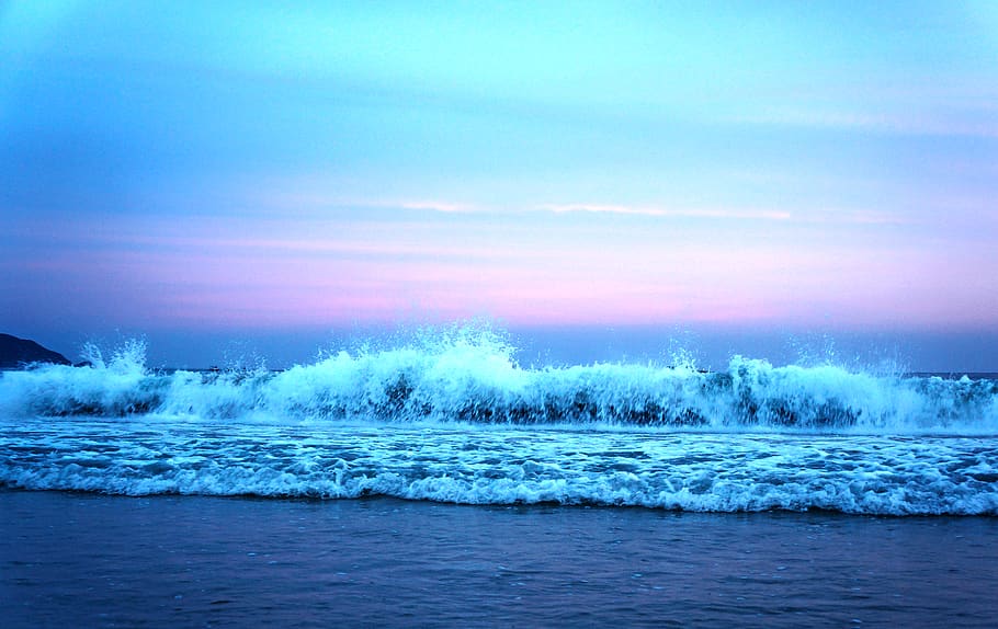 china, sanya, water, sea, wave, motion, beauty in nature, sky HD wallpaper