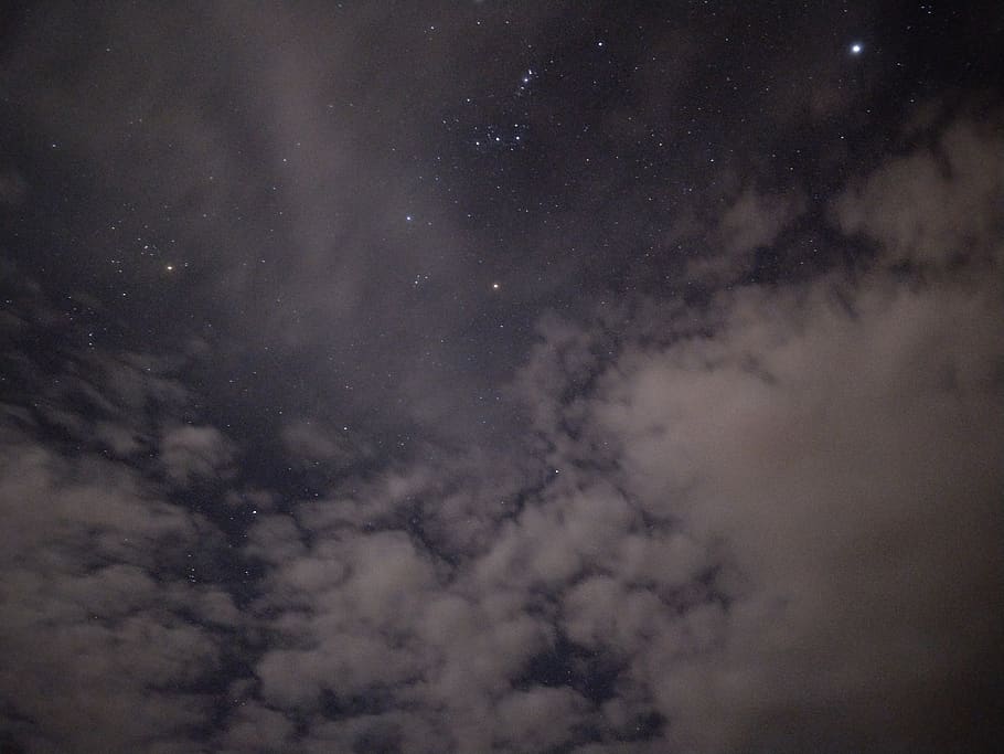 white clouds and stars, nature, outdoors, astronomy, outer space HD wallpaper