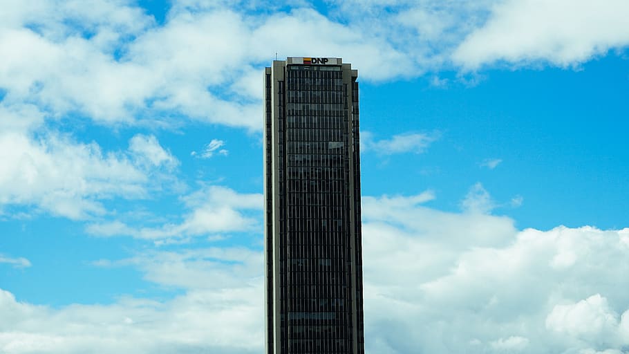building, sky, solo, one, tall, skyscraper, clouds, cloud - sky HD wallpaper