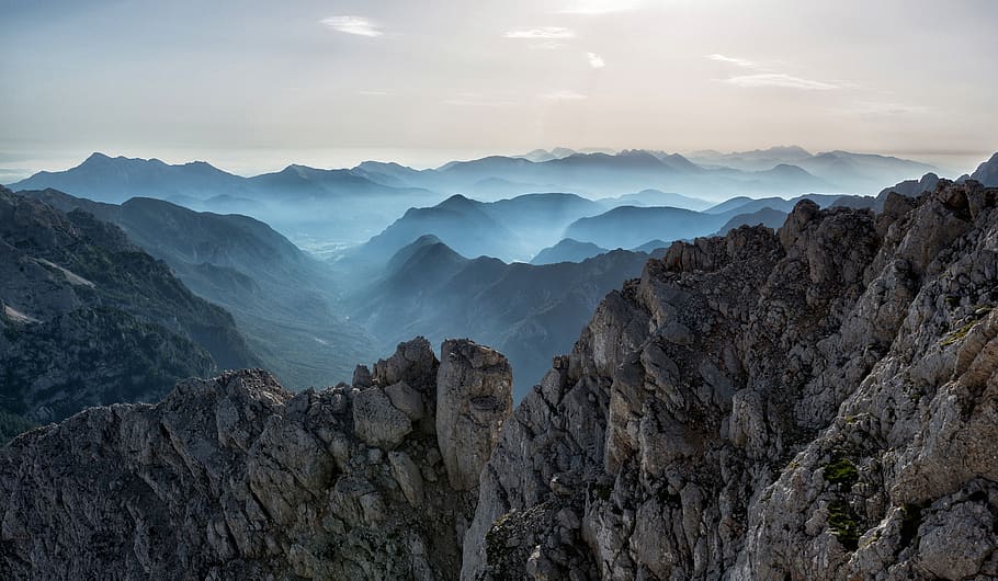 mountain, clouds, sky, aerial, travel, nature, adventure, trip HD wallpaper
