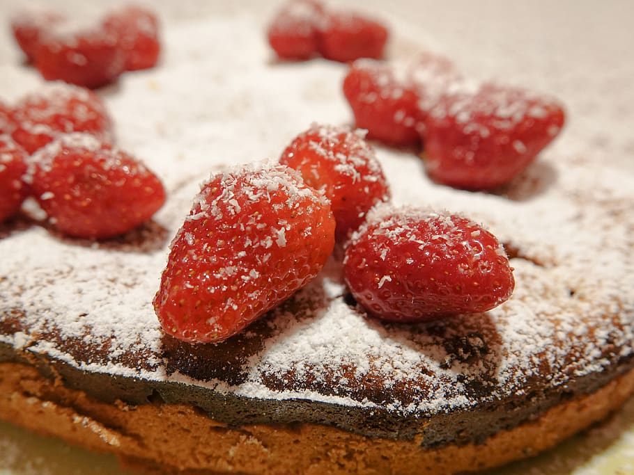 cake, pie, pasty, berry, tart, strawberry, tasty, red, food HD wallpaper