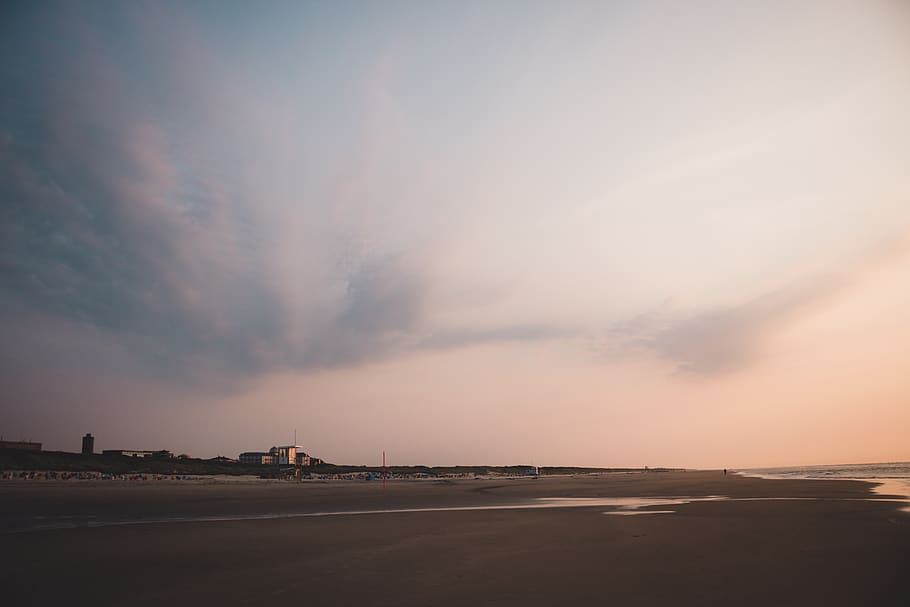 juist, sunset, beach, sky, cloud - sky, water, scenics - nature HD wallpaper