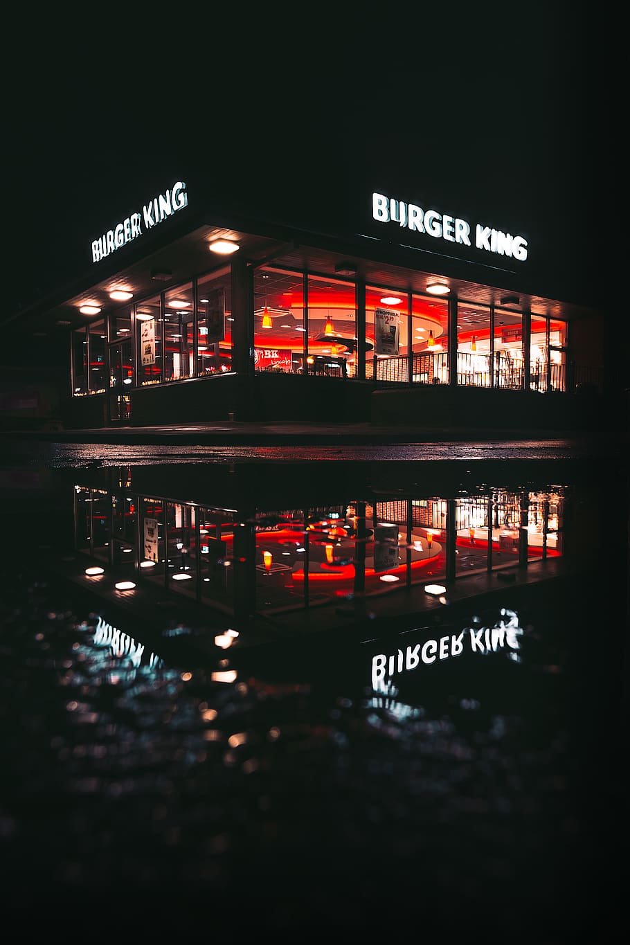 food, lighting, meal, restaurant, water, night, building, architecture
