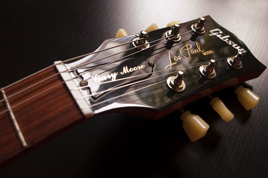 electric, guitar, strings, musical, instrument, headstock, gibson HD wallpaper
