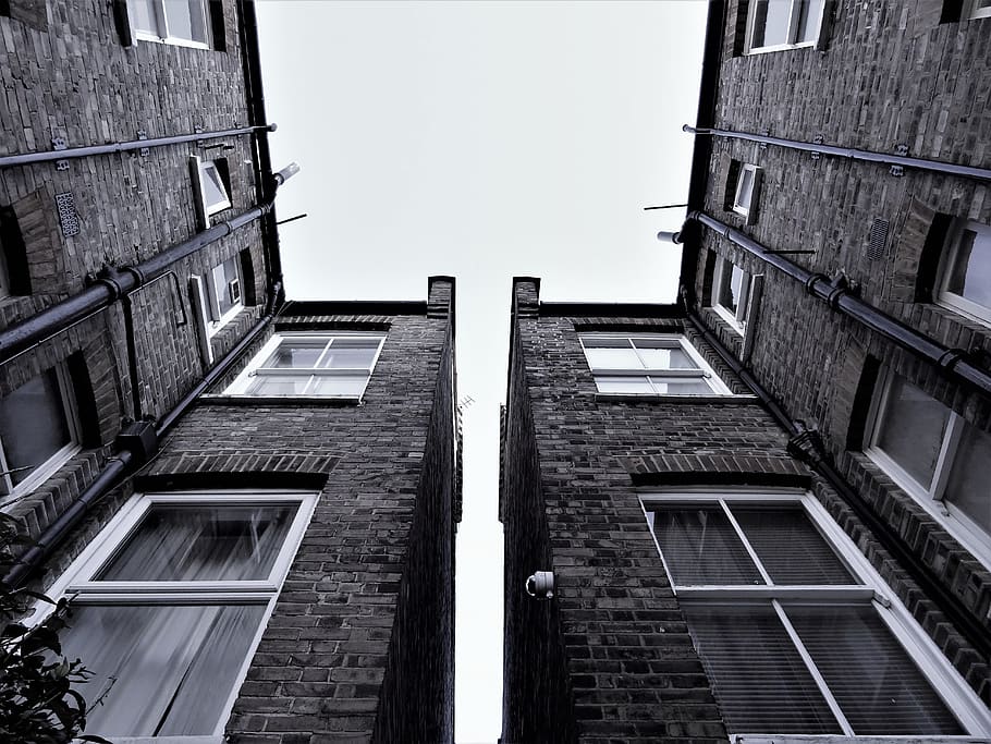 Low Angle Photography of Building, architecture, black-and-white HD wallpaper