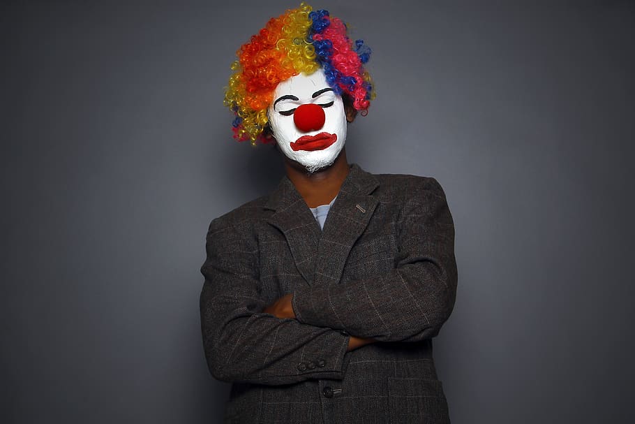 Photo Of A Clown, face paint, make-up, man, mask, model, person HD wallpaper