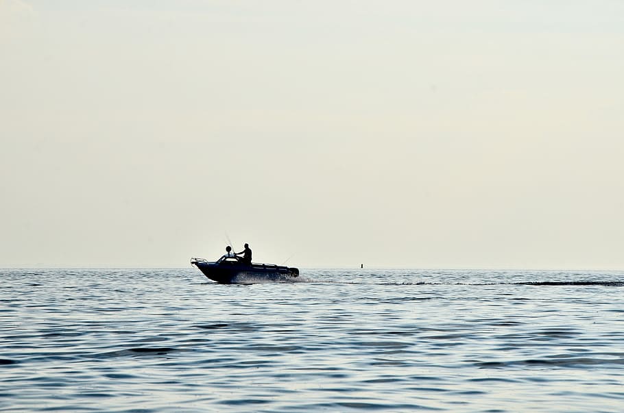 sea, ocean, water, flow, speed, boat, ship, nautical vessel HD wallpaper