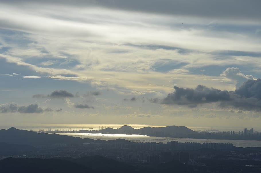 sea, sky, scenary, clouds, city, nikon, nikondf, 1000 iso, sunday HD wallpaper