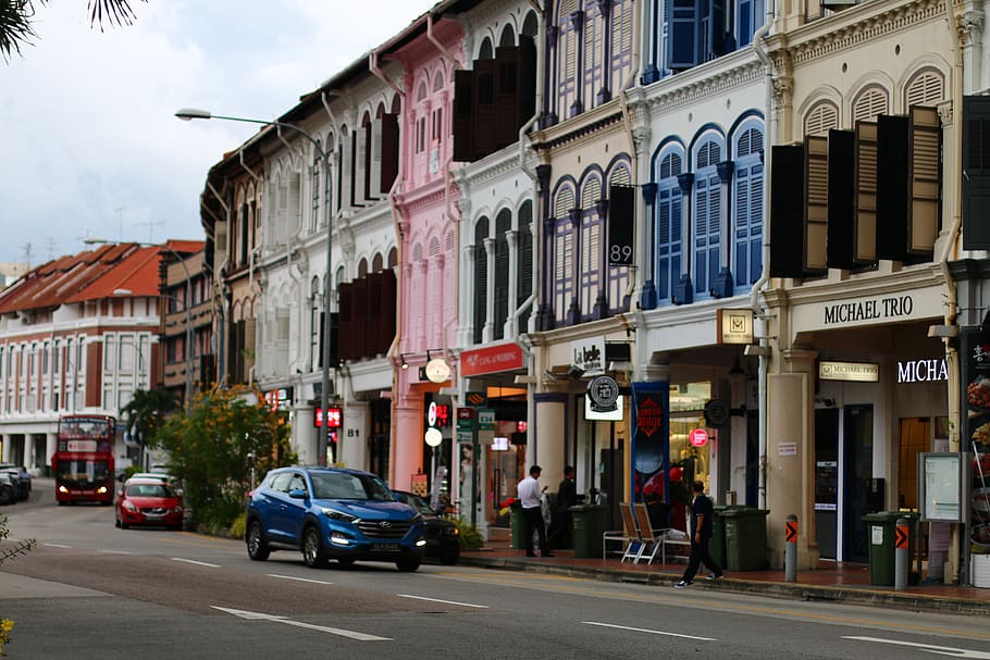 singapore, streets, building exterior, transportation, architecture HD wallpaper