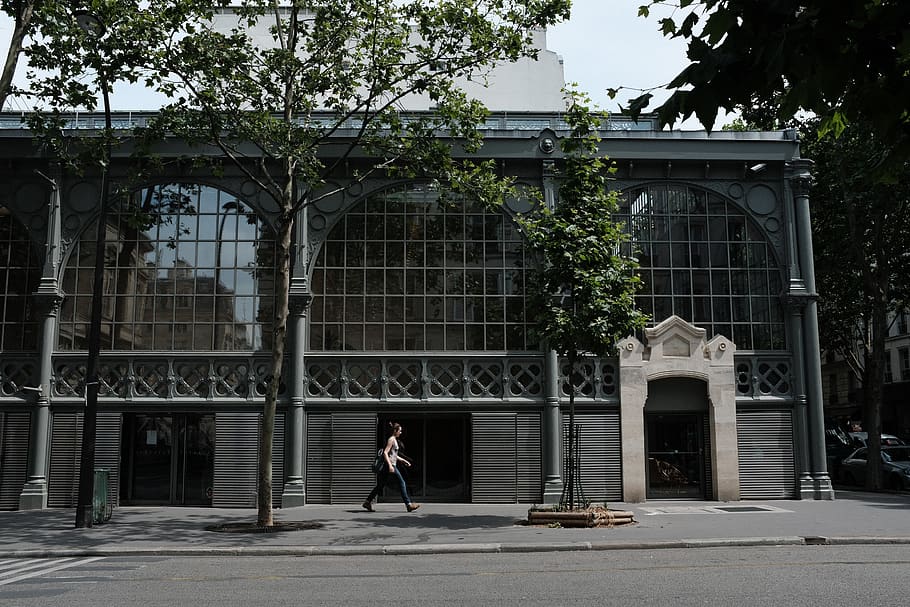 Woman Passing By A Building, architecture, daylight, person, road HD wallpaper