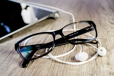 Close-up of Eyeglasses on Table, accessory, casual, cozy, equipment HD wallpaper