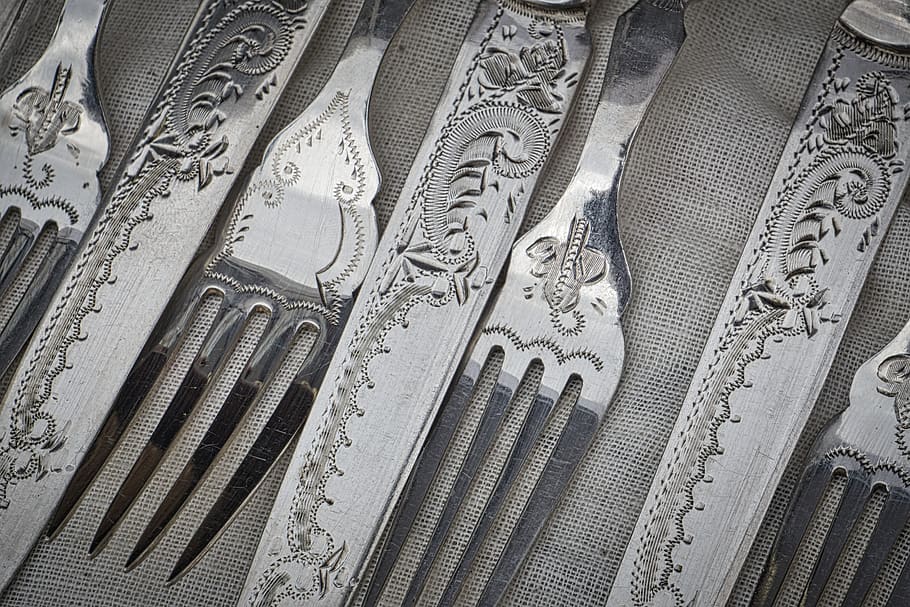 knife, forks, pattern, full frame, close-up, indoors, backgrounds HD wallpaper