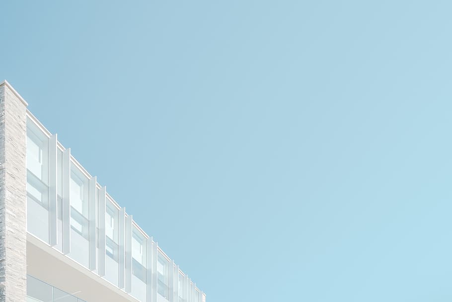 architecture, building, infrastructure, blue, sky, sunny, day HD wallpaper