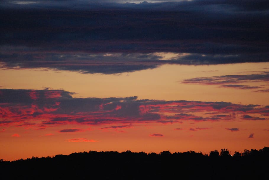 sunrise, clouds, sky, cloud - sky, beauty in nature, silhouette HD wallpaper