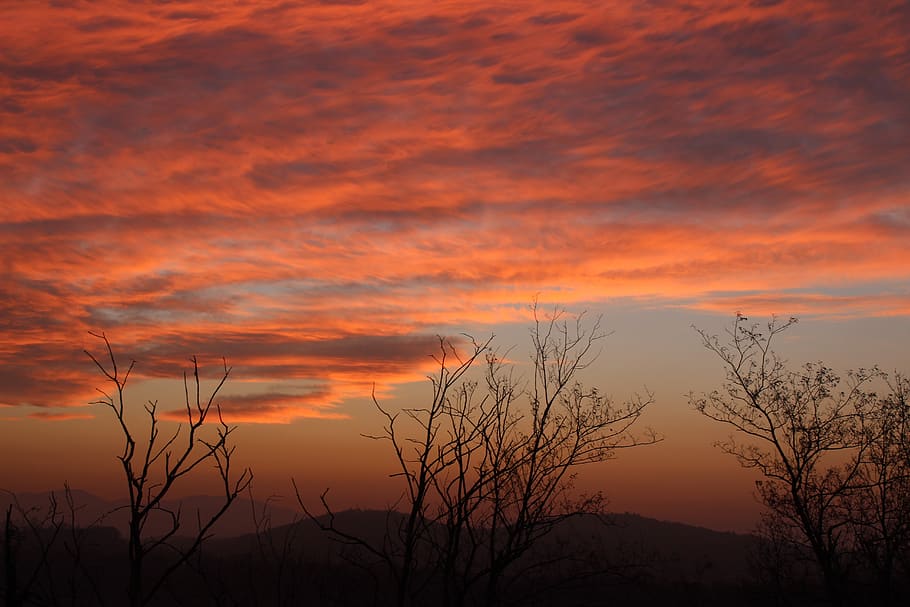 sky, sunset, clouds, landscape, atmosphere, evening, bella HD wallpaper