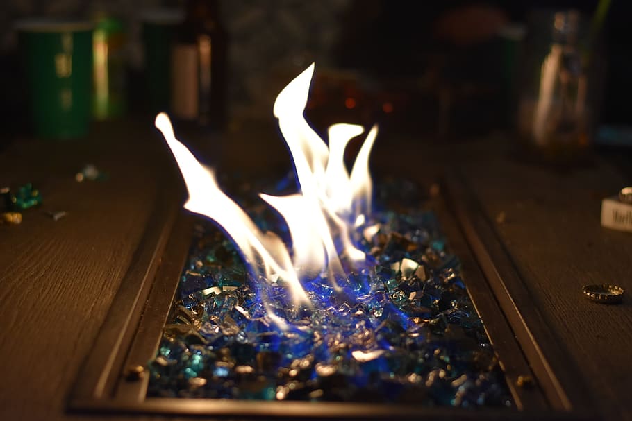 fire, flame, fireplace, gems, burning, fire - natural phenomenon HD wallpaper
