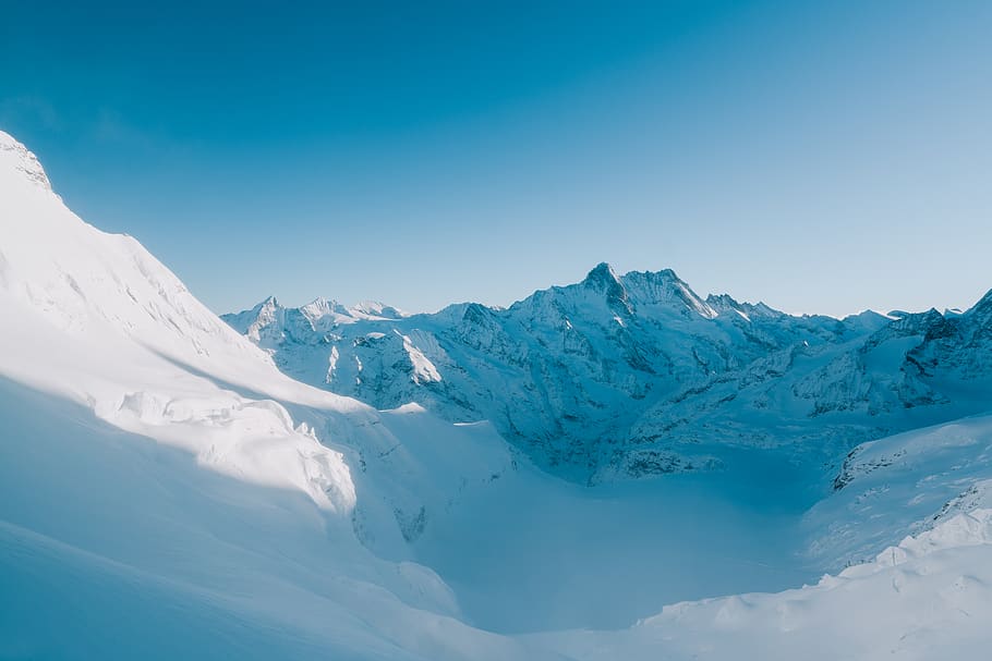 white mountains during snow, cold temperature, winter, beauty in nature HD wallpaper