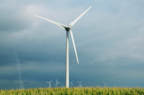 wind turbine, energy, kinetic energy, mechanical energy, electric energy HD wallpaper