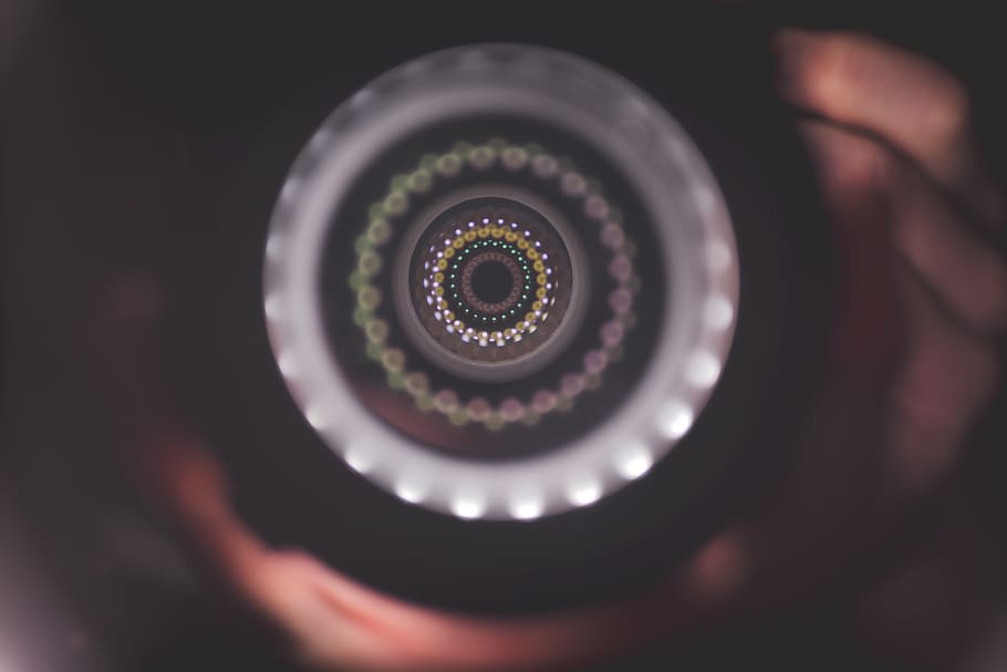 sphere, crystal, camera lens, electronics, canon, reflection HD wallpaper