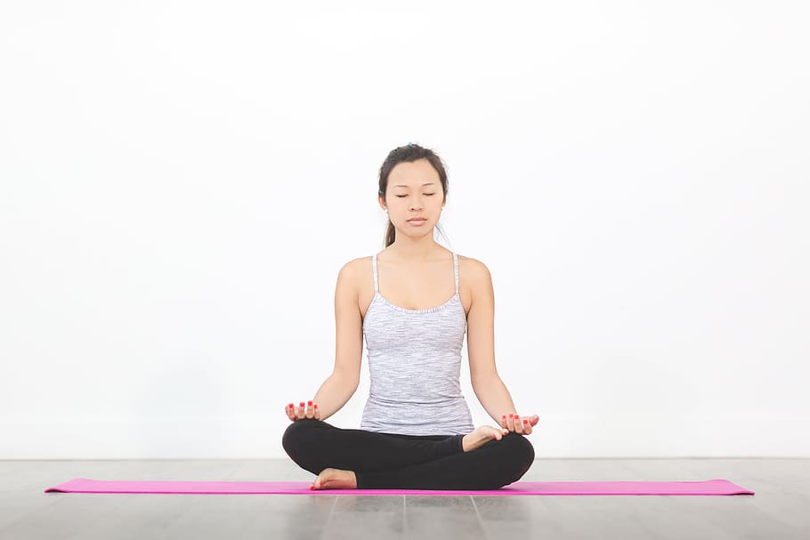 Woman Meditating Hip Opener Photo, Women, Yoga, Relax, Diversity