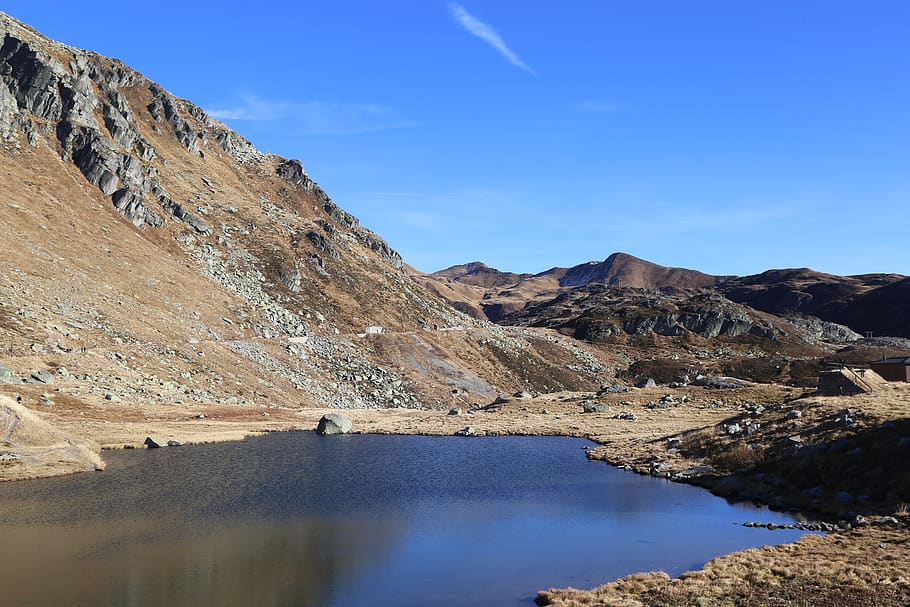 bergsee, gotthard, pass, alpine, lake, mountain, scenics - nature HD wallpaper